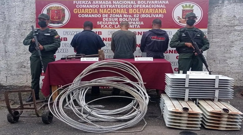 Capturados integrantes del GEDO “Los Bachacos” por hurto de material estratégico en Bolívar