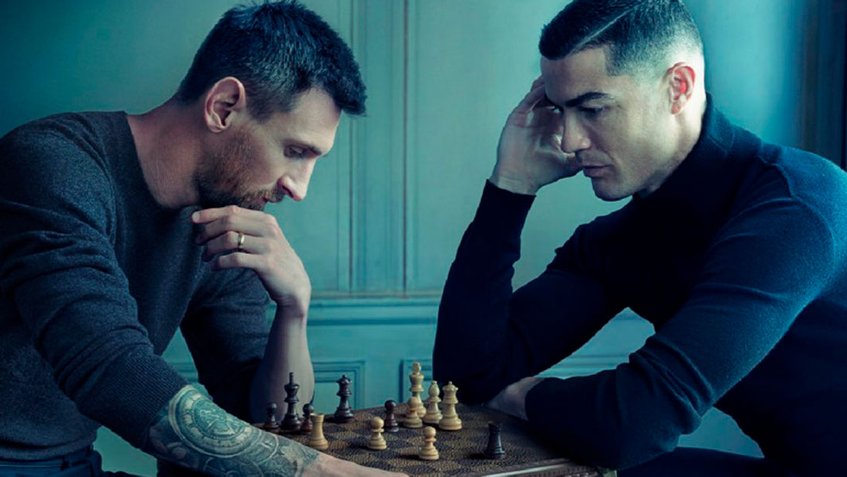 Louis Vuitton con imagen de Leo Messi y Cristiano Ronaldo enciende Qatar 2022