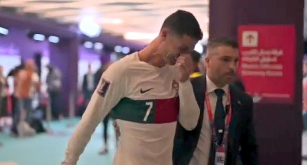 Lágrimas desconsoladas de Cristiano Ronaldo tras quedar eliminado de Qatar 2022