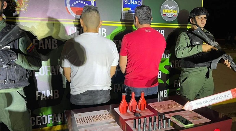 GNB capturó a dos sujetos con explosivos e insumos para fabricar municiones