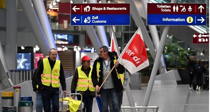 Huelgas en aeropuertos alemanes causaron casi 600 cancelaciones de vuelos