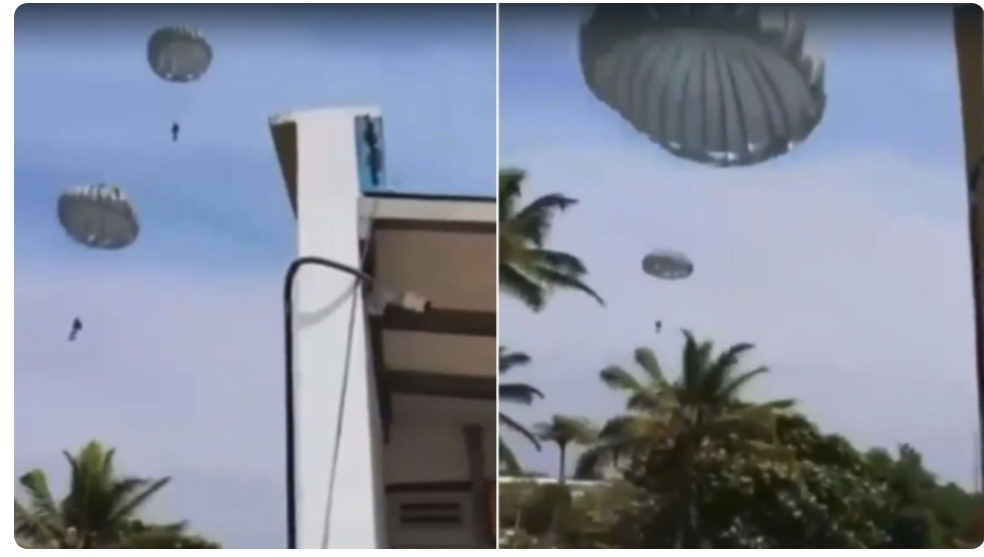 Paracaidistas colombianos vivieron angustiantes momentos al caer en una playa