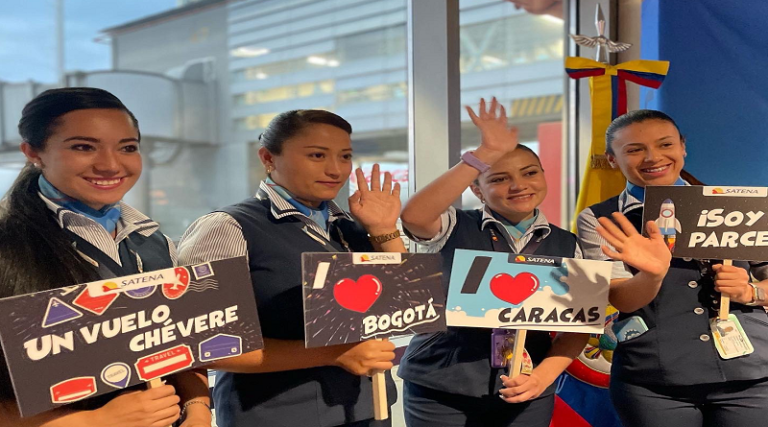 Iniciaron operaciones comerciales de la aerolínea Satena con la ruta Bogotá-Maiquetía