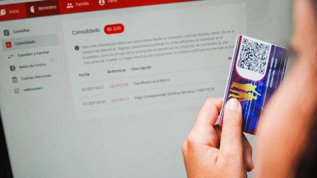 Inició entrega del bono Economía Familiar a través del Carnet de la Patria