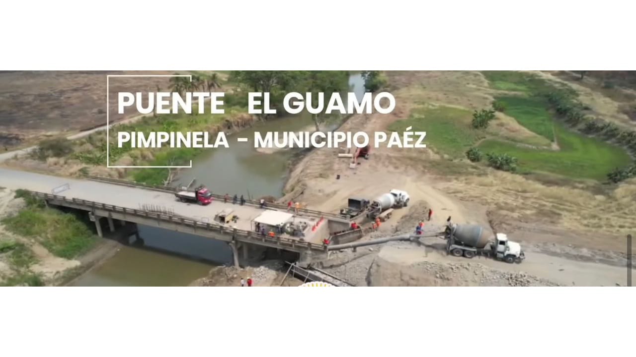 Rehabilitación de puente El Guamo tiene un 85% de avance