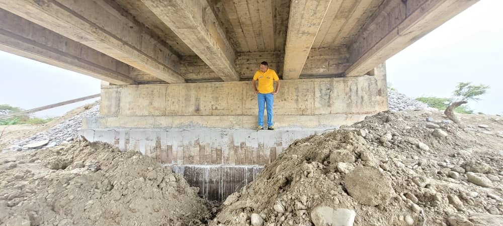 ¡Avanzan! En un 80% los trabajos para la recuperación integral del puente El Guamo