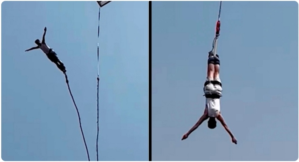 Sobrevivió para contarlo: Saltó en bungee jumping durante sus vacaciones y su cuerda se rompió al caer