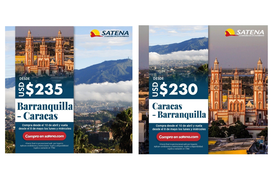 Satena anunció nueva ruta entre Caracas y Barranquilla