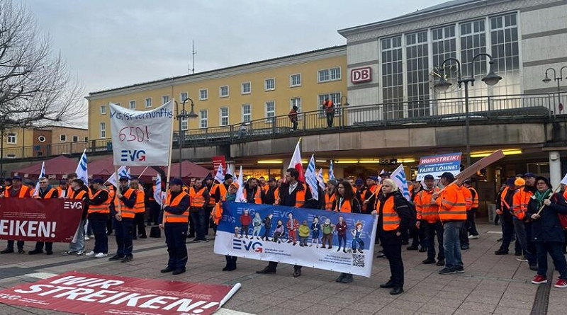 Sindicato Ferroviario y de Transportes (EGV) de Alemania convocó a nuevas huelgas de advertencia