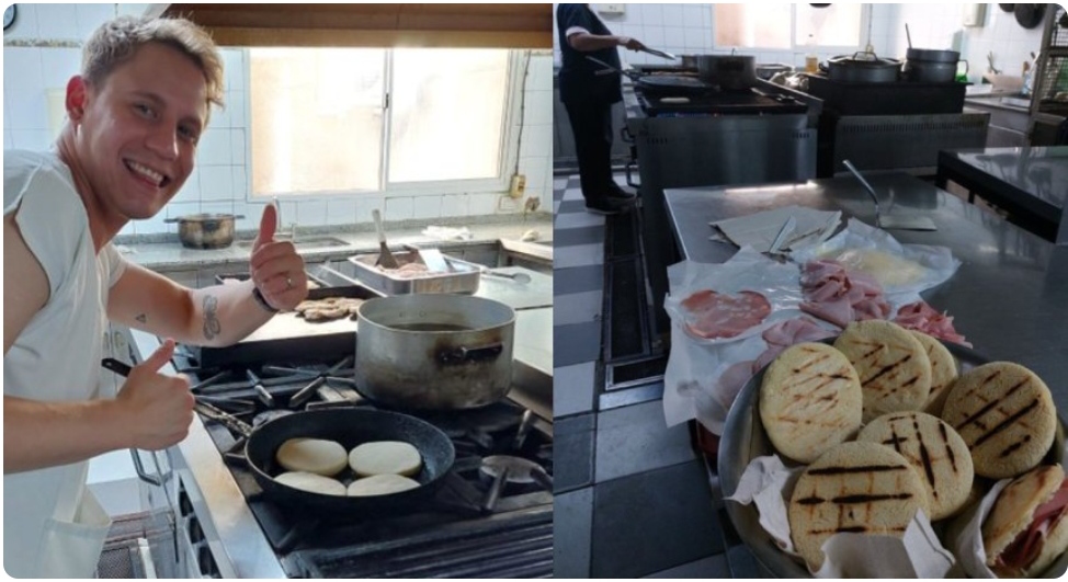 ¡Arepas para todo el mundo! Joven llevó la gastronomía venezolana a un hospital de Buenos Aires y cautivó el paladar de sus compañeros