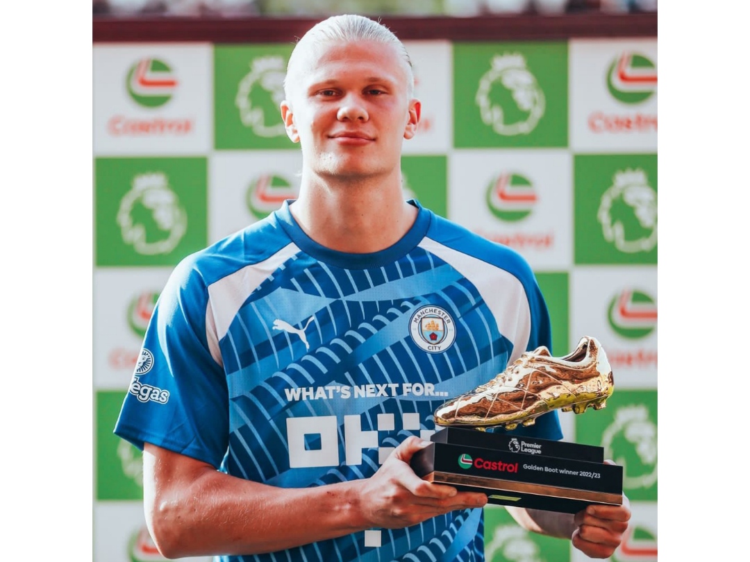 Erling Haaland ganó la Bota de Oro de la Premier League