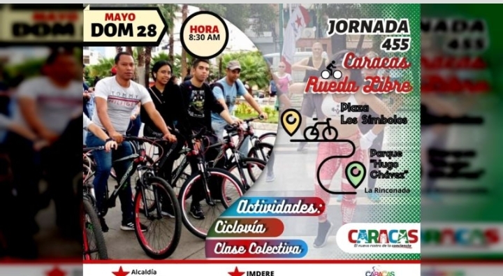 Caracas Rueda Libre se realizará este domingo entre Plaza Los Símbolos y el Parque Hugo Chávez