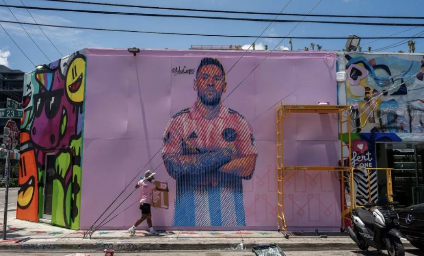 Primer mural de Messi en Miami y es de un venezolano
