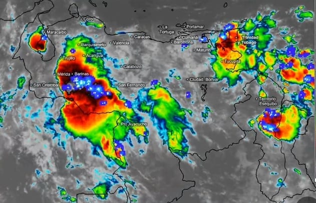 Inameh pronosticó fuertes precipitaciones en gran parte del país para este lunes