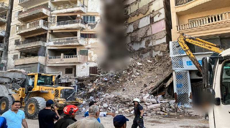 Derrumbe de edificio en Egipto dejó a diez personas fallecidas