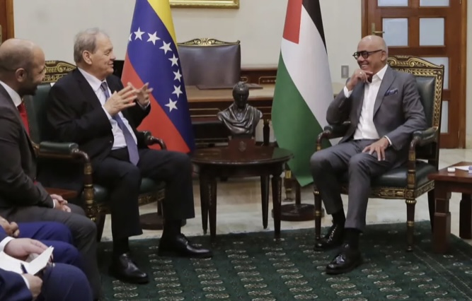 Presidente de la AN, Jorge Rodríguez, se reunió con su homólogo de Palestina, Rawhi Fattouh