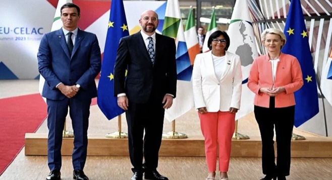 Así recibieron los líderes europeos a Delcy Rodríguez en III Cumbre UE-CELAC