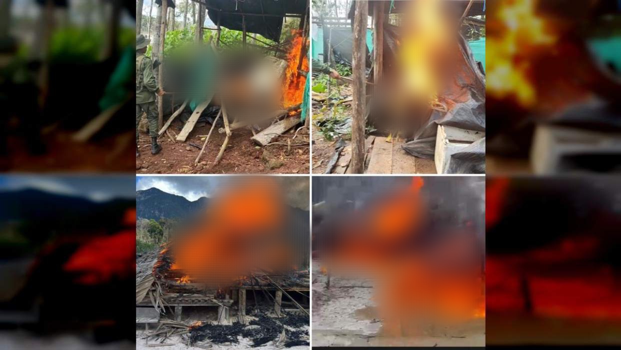 FANB destruye las instalaciones utilizadas para minería ilegal en el área Caño El Carmen en Amazonas