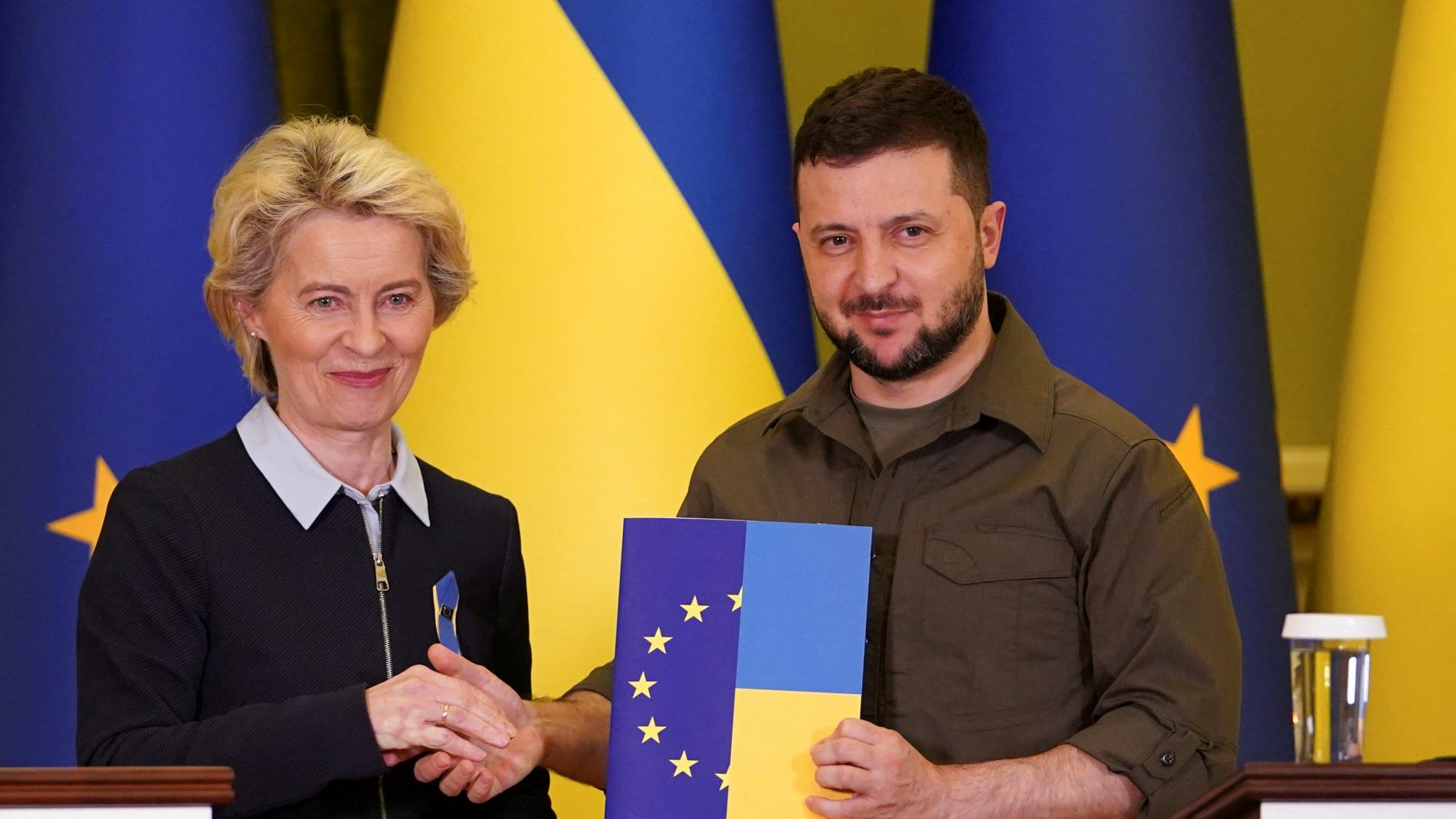 Von der Leyen y Zelenski abordan adhesión de Ucrania a la UE