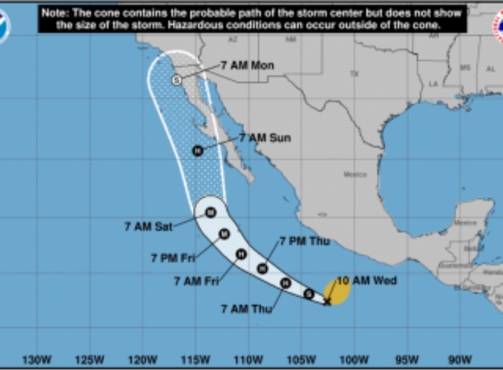 Hilary se convierte en huracán y se pronostica que traerá lluvia al oeste de EE.UU.