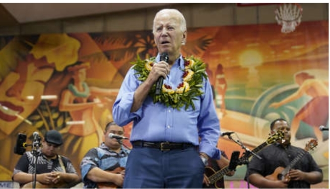 Biden compara los incendios en Hawái con un fuego en la cocina de su casa