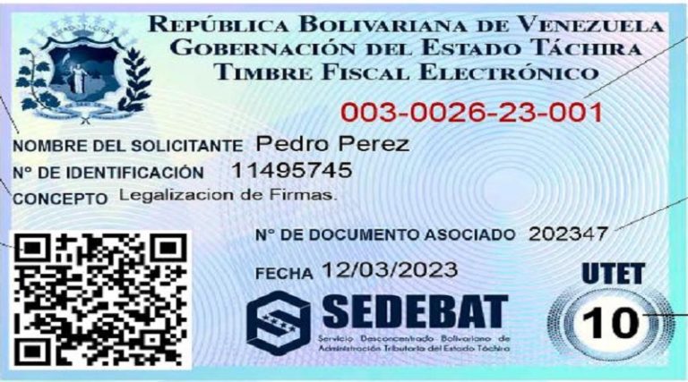Servicio Tributario de Táchira crea timbre fiscal electrónico