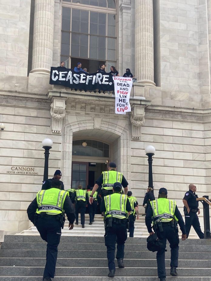 Judíos estadounidenses toman el Capitolio pidiendo cese al fuego