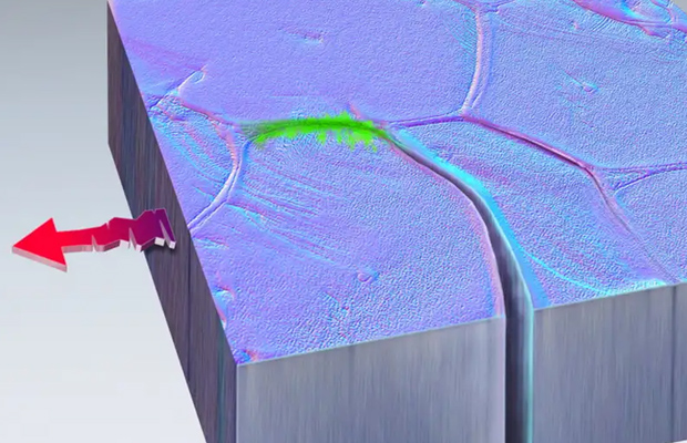 Científicos descubrieron metal que se agrietó y se fusionó solo