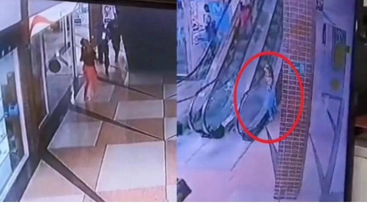 Vigilante evitó una tragedia en Petare, luego de que atajara a una niña en el aire que cayó de las escaleras eléctricas en el «Sambilito»