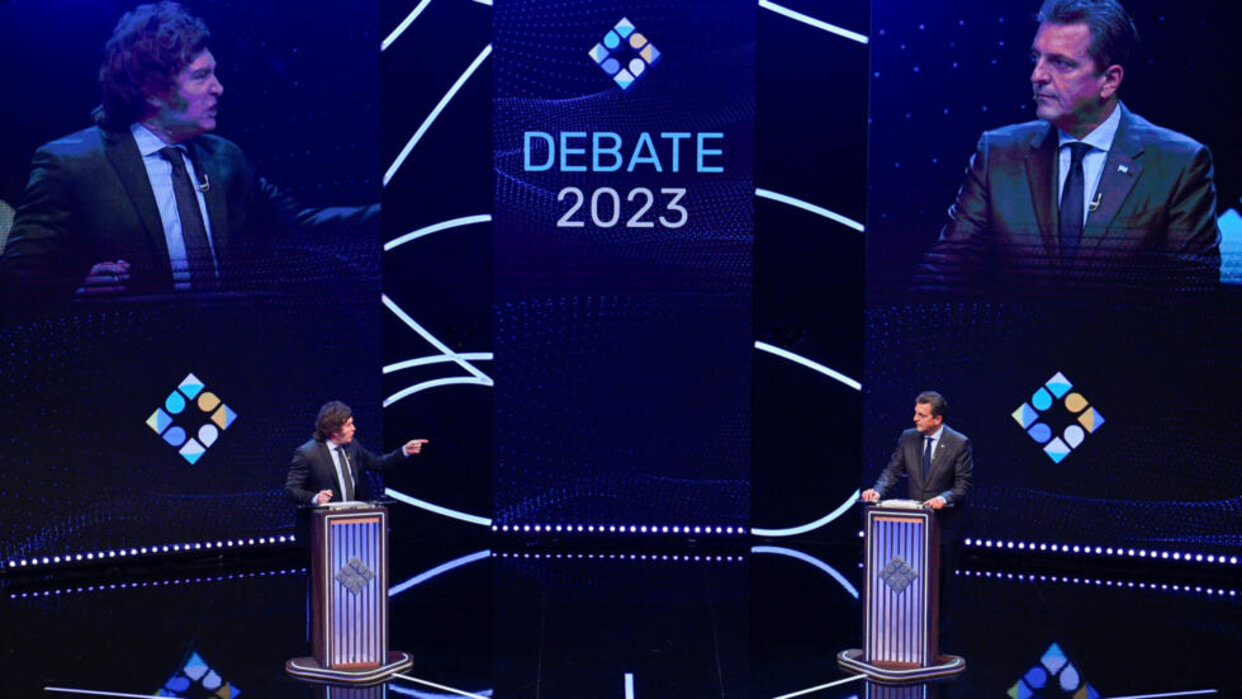 Massa y Milei se vieron las caras por última vez antes del balotaje en un encendido debate