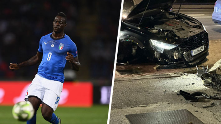 Mario Barlotelli sufrió un aparatoso accidente en Italia (+ Video)
