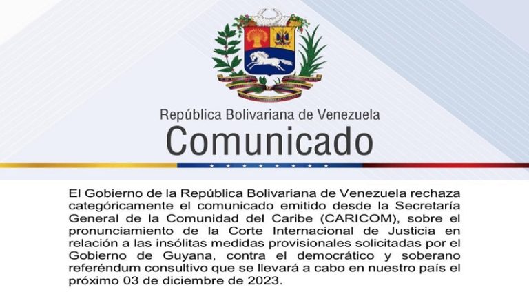 Venezuela a CARICOM: Referéndum sobre Esequibo es democrático y soberano