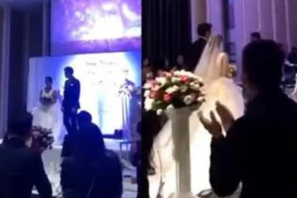 Hombre esperó a casarse y en plena ceremonia mostró video de su pareja siéndole infiel