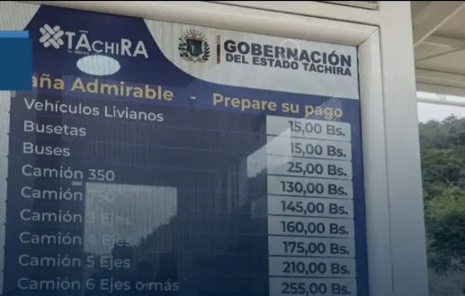 Entró en funcionamiento el peaje de San Antonio del Táchira