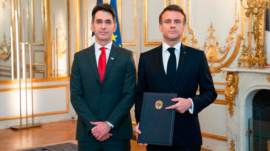 Presidente de Francia, Emmanuel Macron recibió al nuevo embajador de Venezuela