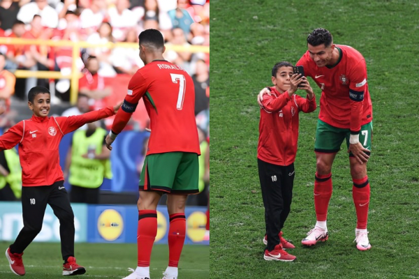 Un pequeño invadió la cancha donde se disputó el juego de Portugal y Turquía para conocer a Cristiano Ronaldo