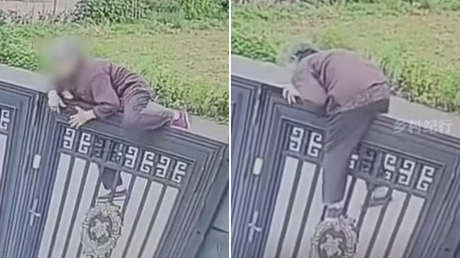 Una china de 92 años huye de una residencia de ancianos trepando una reja de más de 2 metros (+ Video)