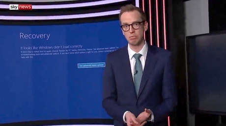 Presentador de Sky News muestra cómo la avería informática global afectó al canal (+ Detalles)