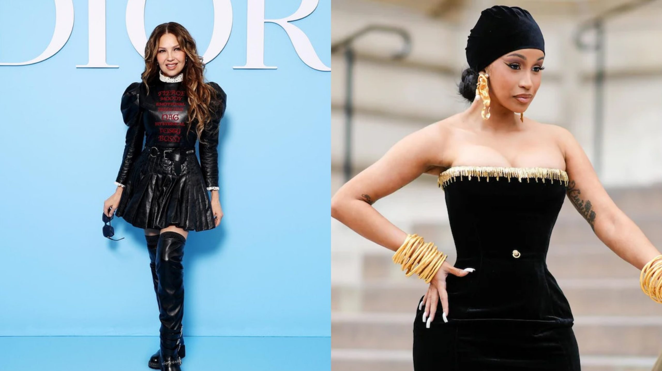 Thalía y Cardi B representan a los latinos en la semana de la moda de París