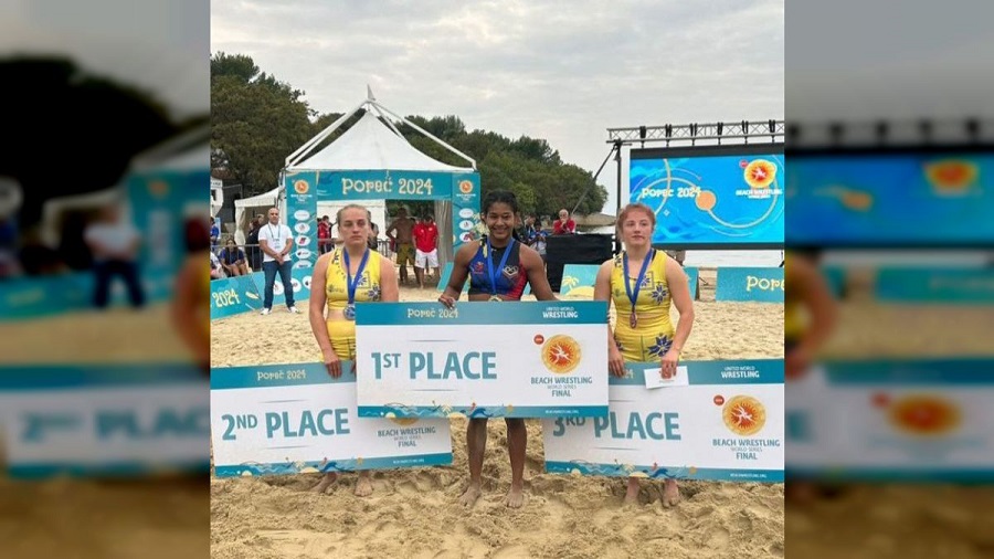 La venezolana Astrid Montero se consagró tricampeona en la Serie Mundial de Lucha Olímpica de Playa