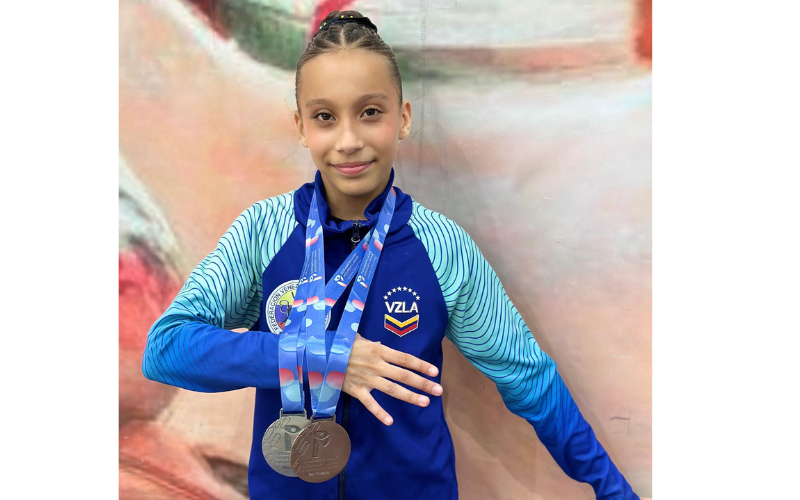 La gimnasta venezolana Mía Garcés obtiene el segundo lugar en el Campeonato Sudamericano Agegroup en Asunción, Paraguay