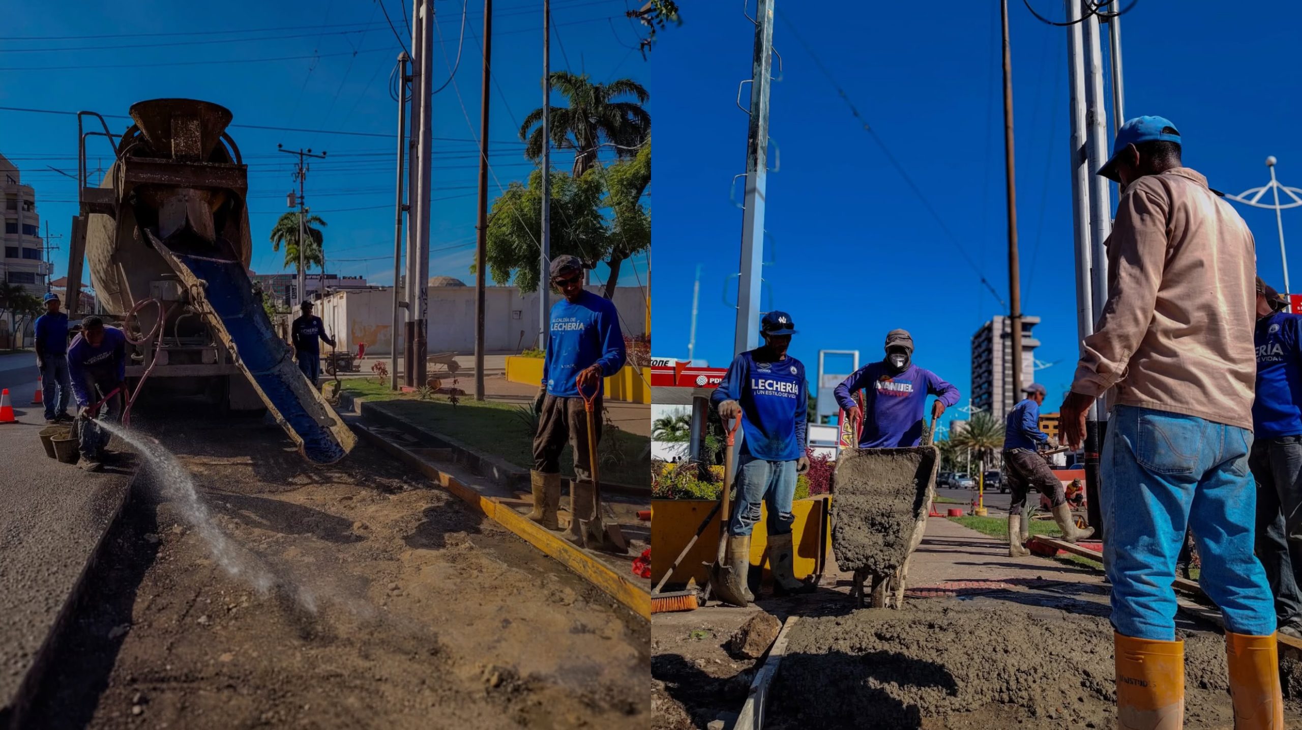Alcaldía de Lechería realiza trabajos de recuperación en la Av. Principal con Andrés Bello