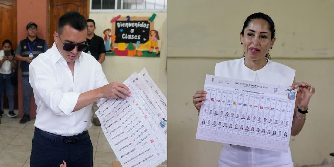 Noboa y González irían a segunda vuelta en Ecuador con más del 50% escrutado, si se mantiene la tendencia