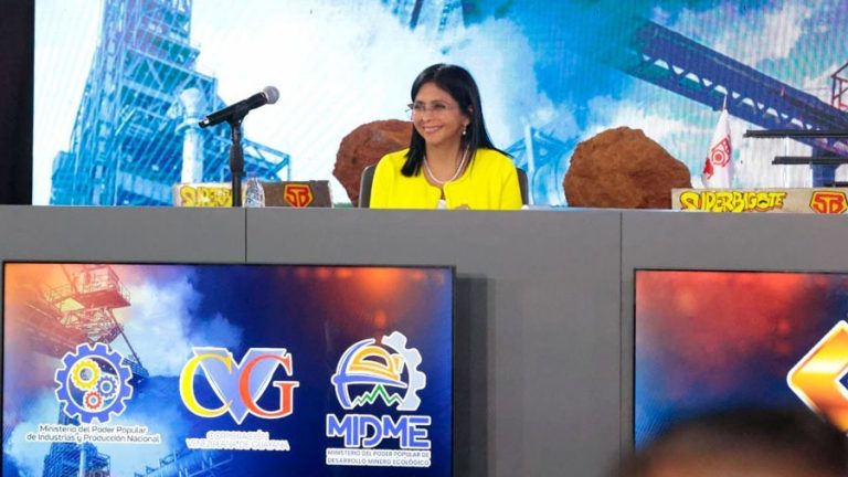 Ministra Delcy Rodríguez destacó al sector minero como principal mecanismo para impulsar el PIB