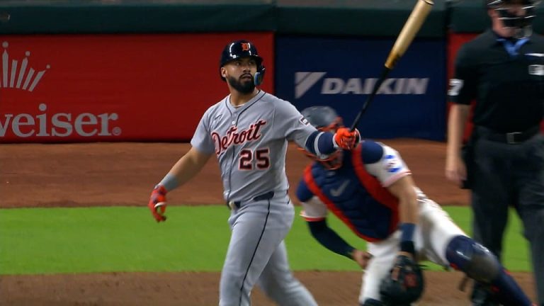 Gleyber Torres conectó su tercer cuadrangular de la temporada y se afirma como líder de los Tigres de Detroit
