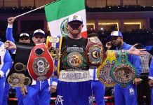El Canelo Álvarez se proclamó campeón indiscutido supermediano sin mucha emoción ni brillo