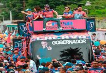 Calles de San Joaquín se mostraron desbordadas de gente en respaldo al candidato a la reelección, Rafael Lacava