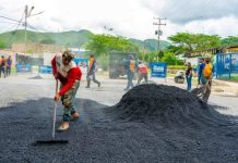 Más de 400 toneladas de asfalto han sido aplicadas en zonas de Guacara