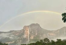 15 años después un doble arcoriris ilumina el Salto Ángel sorprendiendo a los turistas