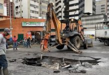 Gobierno atiende hundimiento en avenida Francisco Solano de Caracas